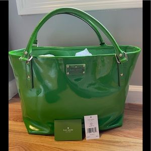 ISO green Patent Leather Tote by Kate Spade and wallet